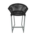 Ver imagem 3 de Conjunto Bistrô Champanheira Cinza Tampo Ripado e 2 Banquetas Reis Corda Náutica Preta