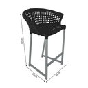 Ver imagem 5 de Conjunto Bistrô Champanheira Cinza Tampo Ripado e 2 Banquetas Reis Corda Náutica Preta