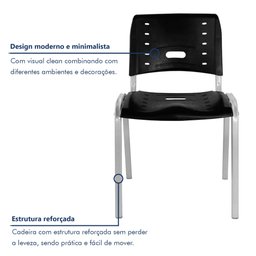 Cadeira Escritório Fixa Empilhável Hotel Auditório Elo - 5