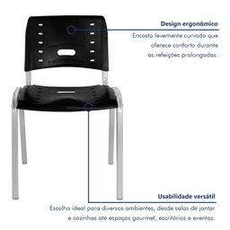 Cadeira Escritório Fixa Empilhável Hotel Auditório Elo - 4