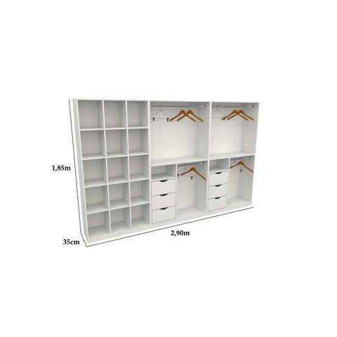 Kit Closet Armário Colmeia Cabideiro M21