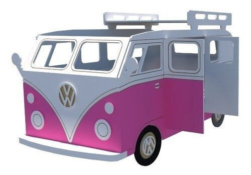 Cama Kombi Divertida (playground Quarto Criança) - Rosa - 2