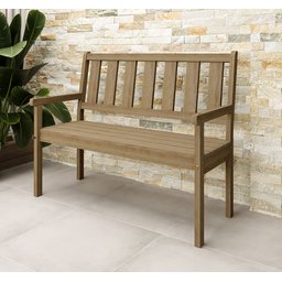 Banco de Jardim Rústico de Madeira 2 Lugares com Encosto - 4