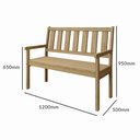 Ver imagem 3 de Banco de Jardim Rústico de Madeira 2 Lugares com Encosto