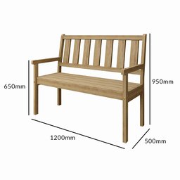 Banco de Jardim Rústico de Madeira 2 Lugares com Encosto - 3