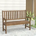 Ver imagem 1 de Banco de Jardim Rústico de Madeira 2 Lugares com Encosto