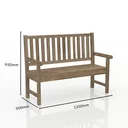 Ver imagem 2 de Banco de Jardim Rústico de Madeira 2 Lugares com Encosto