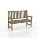 Ver imagem 3 de Banco de Jardim Rústico de Madeira 2 Lugares com Encosto