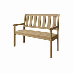 Banco de Jardim Rústico de Madeira 2 Lugares com Encosto - 2