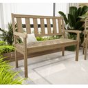 Ver imagem 5 de Banco de Jardim Rústico de Madeira 2 Lugares com Encosto