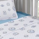 Ver imagem 3 de Jogo de Cama Tecebem Malha Berço Estampado George 3 Peças Azul