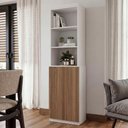 Ver mais imagens de Estante Malmo 2 Portas MDP 51cm Branco com Freijo Mercado Das Prateleiras