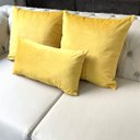 Ver imagem 3 de Almofada Retangular Lisa Veludo Amarelo 50x28cm