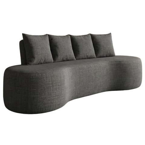 Sofa 3 Lugares Organico Ibiza 210 Cm Linho Silver Vazzano