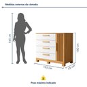Ver imagem 3 de Cômoda 4 Gavetas e 1 Porta Sapateira Andiara Bege/Cinamomo/Off White