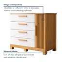 Ver imagem 6 de Cômoda 4 Gavetas e 1 Porta Sapateira Andiara Bege/Cinamomo/Off White