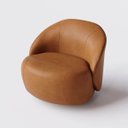 Ver imagem 1 de Poltrona Mônaco com Base Giratória em Corino Durango Terracota - Home Mobily