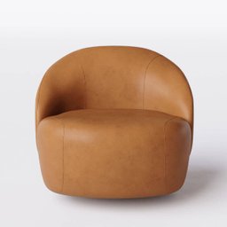 Poltrona Mônaco com Base Giratória em Corino Durango Terracota - Home Mobily - 3