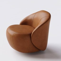 Poltrona Mônaco com Base Giratória em Corino Durango Terracota - Home Mobily - 5
