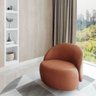 Poltrona Mônaco com Base Giratória em Corino Durango Terracota - Home Mobily - 2