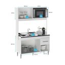 Ver imagem 2 de Armário de Cozinha Compacta 122 Cm Helena 3 Portas Menu Móveis Branco