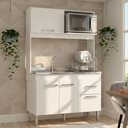 Ver imagem 3 de Armário de Cozinha Compacta 122 Cm Helena 3 Portas Menu Móveis Branco