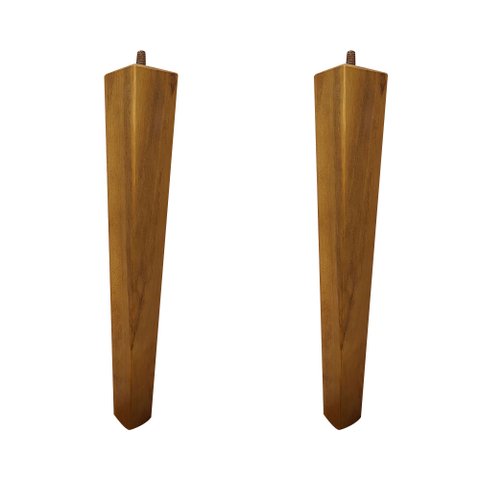 Kit 2 Pés Palito Quadrado Madeira 30cm para Poltrona Mesa Lateral Puff Mel G75 - Gran Belo Pé Palito