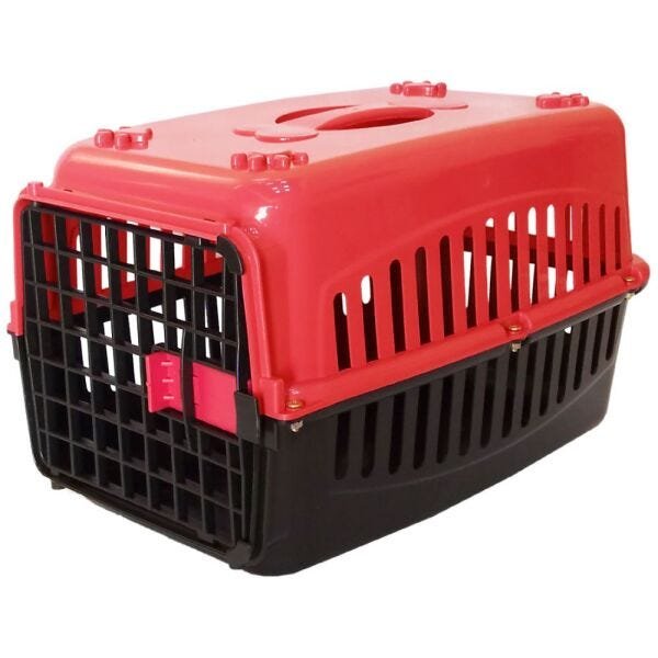 Caixa de transporte para cachorro n3 tampa colorida - Vermelho - 3