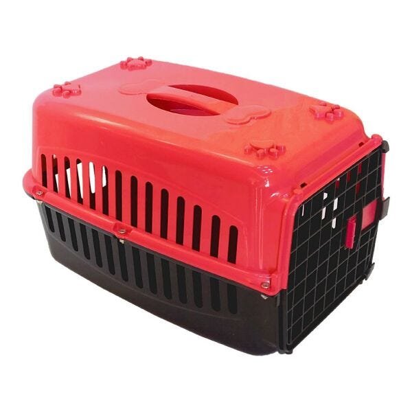 Caixa de transporte para cachorro n3 tampa colorida - Vermelho - 2