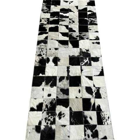 Tapete de couro preto branco malhado 0,60x1,50 s/b pç 10x10