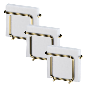 Kit 3 Porta Guardanapos Mesa Dourado Gold Future