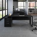 Ver imagem 1 de Mesa Diretor Escritório F5 3 Gavetas MDP 150cm a 172cm Preto F5 Office