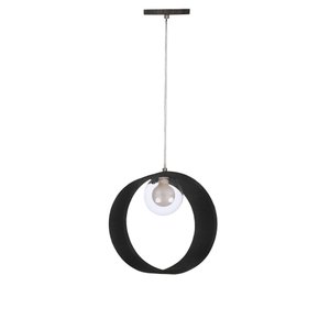 Pendente Madeira Redondo Slim 25 Cm:preto