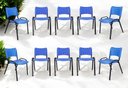 Ver imagem 1 de Kit com 10 Cadeiras Iso para Escola Escritório Comércio Azul Base Preta Ecomhome