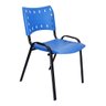 Kit com 10 Cadeiras Iso para Escola Escritório Comércio Azul Base Preta Ecomhome - 4