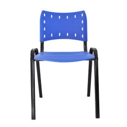 Kit com 10 Cadeiras Iso para Escola Escritório Comércio Azul Base Preta Ecomhome - 3