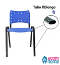 Ver imagem 7 de Kit com 10 Cadeiras Iso para Escola Escritório Comércio Azul Base Preta Ecomhome