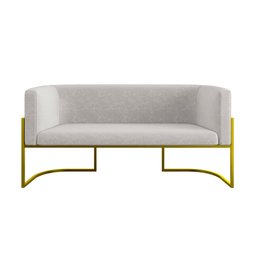 Sofá 2 Lugares com Base de Metal Gold para Recepção Balaqui Cor:bege - 4