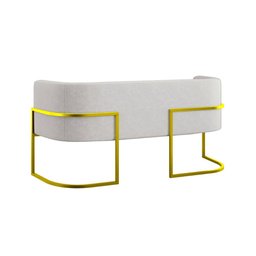 Sofá 2 Lugares com Base de Metal Gold para Recepção Balaqui Cor:bege - 5