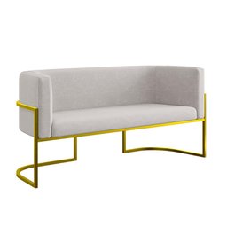 Sofá 2 Lugares com Base de Metal Gold para Recepção Balaqui Cor:bege - 1