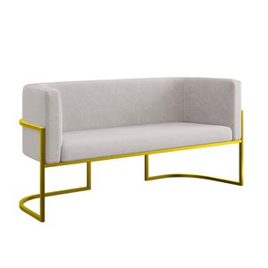Sofá 2 Lugares com Base de Metal Gold para Recepção Balaqui Cor:bege