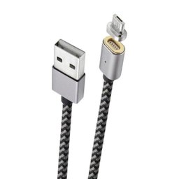 CABO MICRO USB COM CONECTOR MAGNÉTICO 1,5M CINZA - MIC15MG - GEONAV - 1