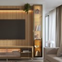Ver imagem 2 de Estante para TV até 75 Polegadas com Prateleiras e Cristaleira Vidro Reflecta 100% MDF com LED Neon
