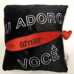 Almofada Quadrada Com Ziper Adoro Amar Você - 3