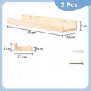 Ver imagem 5 de Prateleira Flutuante para Parede, 40 Cm , Madeira Maciça de Pinus, Conjunto com 2 Unidades