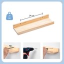 Ver imagem 2 de Prateleira Flutuante para Parede, 40 Cm , Madeira Maciça de Pinus, Conjunto com 2 Unidades