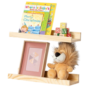 Prateleira Flutuante para Parede, 40 Cm , Madeira Maciça de Pinus, Conjunto com 2 Unidades