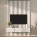 Ver imagem 1 de Rack com Painel Ripado para TV até 60 Polegadas 160CMX250CM Aruá CabeCasa MadeiraOriginals Offwhite