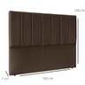 Cabeceira Estofada Cama Box Queen 160 cm Greta Corino Marrom - 3