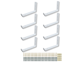 Ver imagem 1 de 8 Fixadores de Parede Mão Francesa Formato L 15cm Aço Resistente Suporte para Prateleira Branco